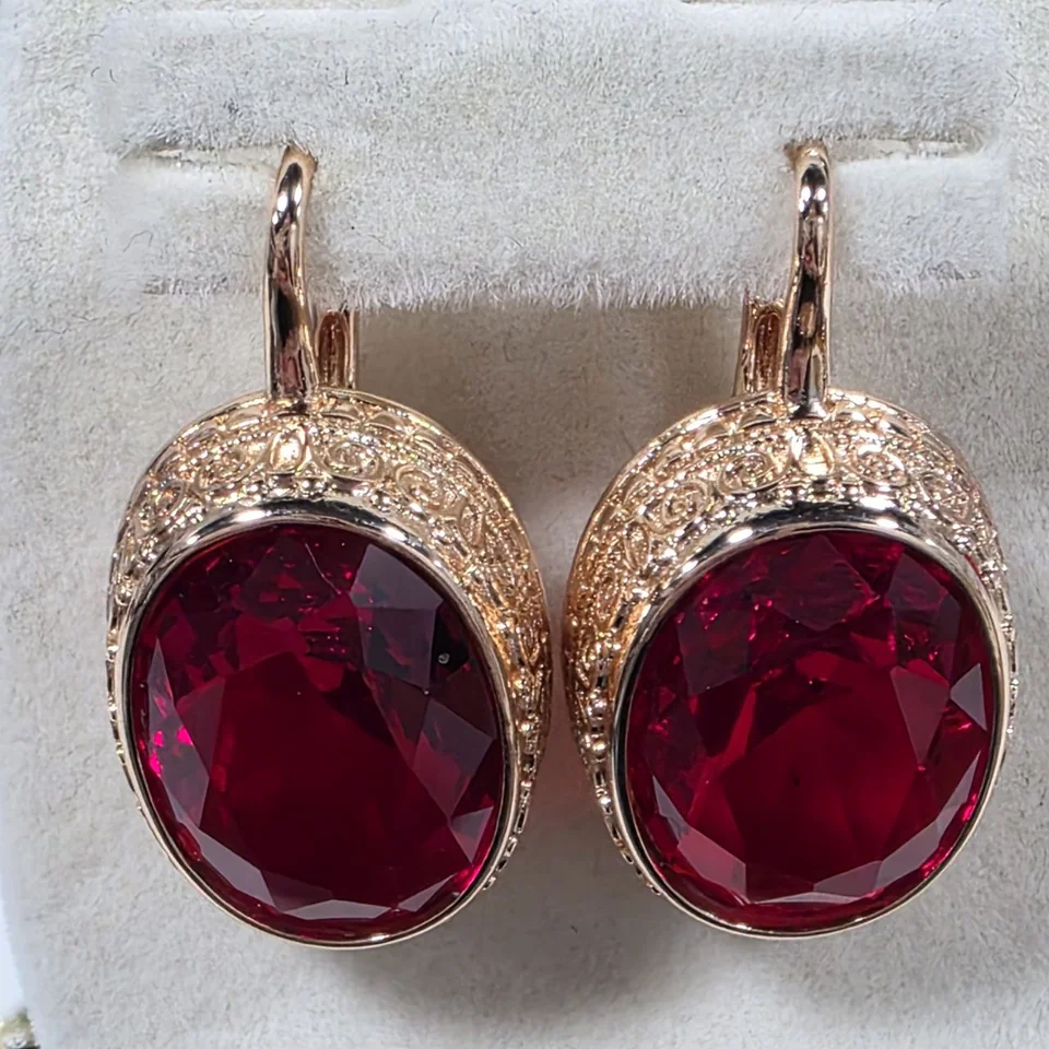 Серьги розовая позолота 18 карат, бижутерия, фото 4