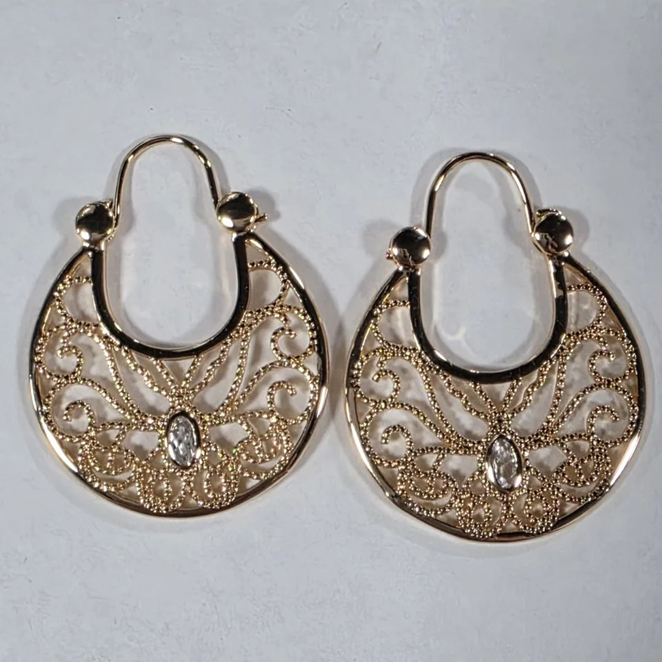 Ziraklar mis, pushti tilla yugurtirilgan, oq tosh, rasm 4