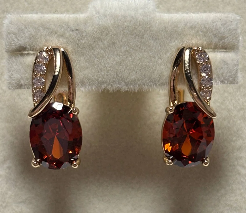 Серьги розовая позолота 18 карат, бижутерия, фото 4