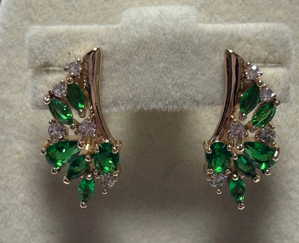 Серьги розовая позолота 18 карат, бижутерия, фото 4