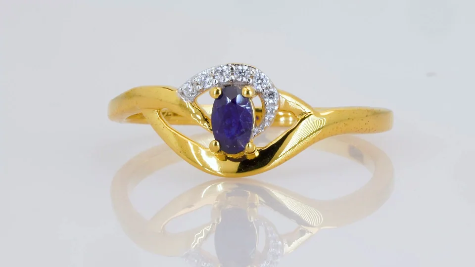 Uzuk Kumush 925 Madagaskar safir Oq tsirkon, rasm 4