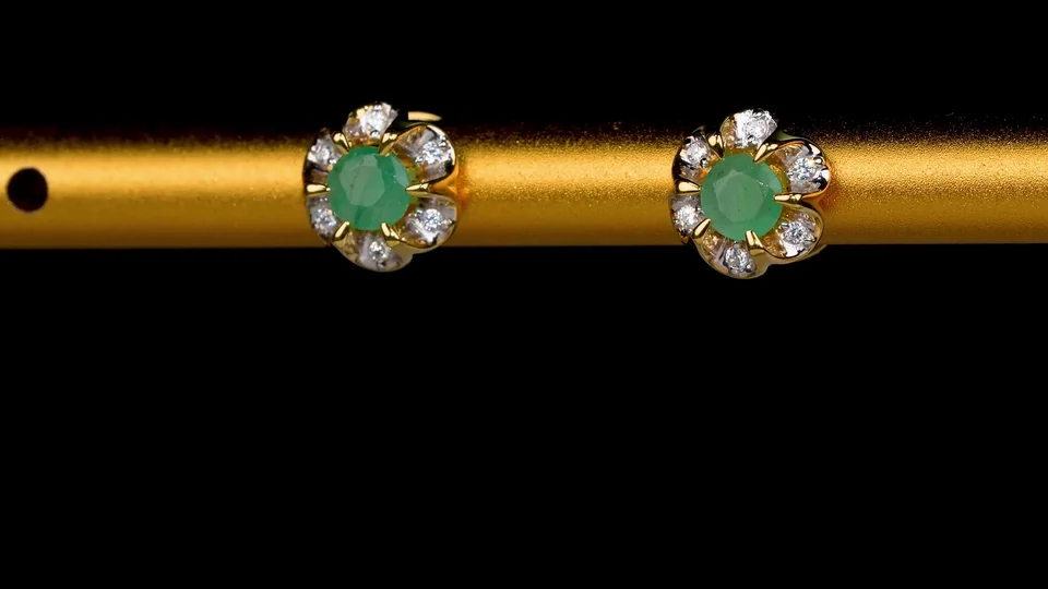 Серьги Серебро 925 Эфиопский изумруд Белый циркон, фото 4