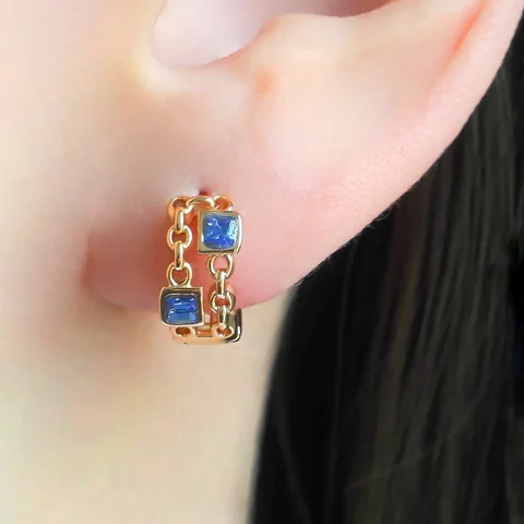 Серьги бижутерия кристаллы Swarovski позолота 18K