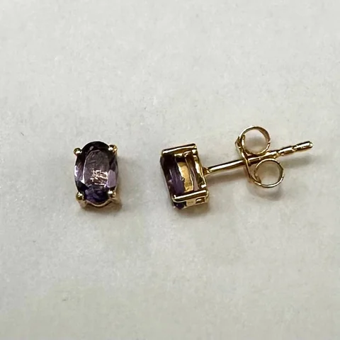 Серьги серебро 925 александрит нано (позолота)