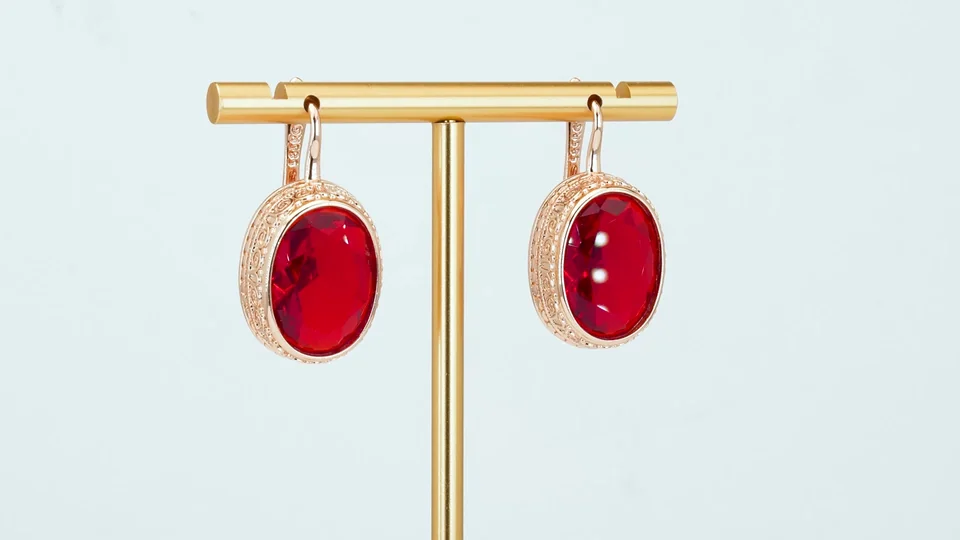 Серьги розовая позолота 18 карат, бижутерия, фото 3