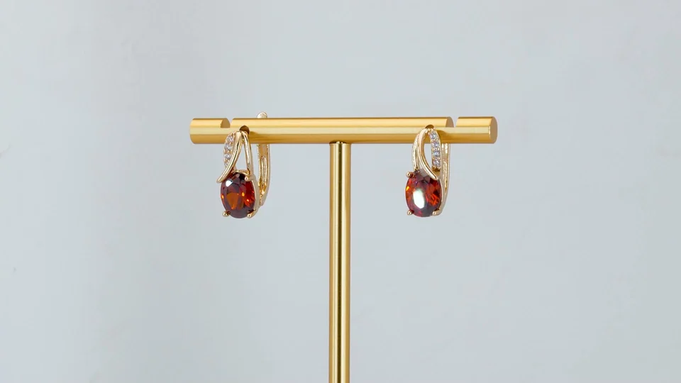 Серьги розовая позолота 18 карат, бижутерия, фото 3