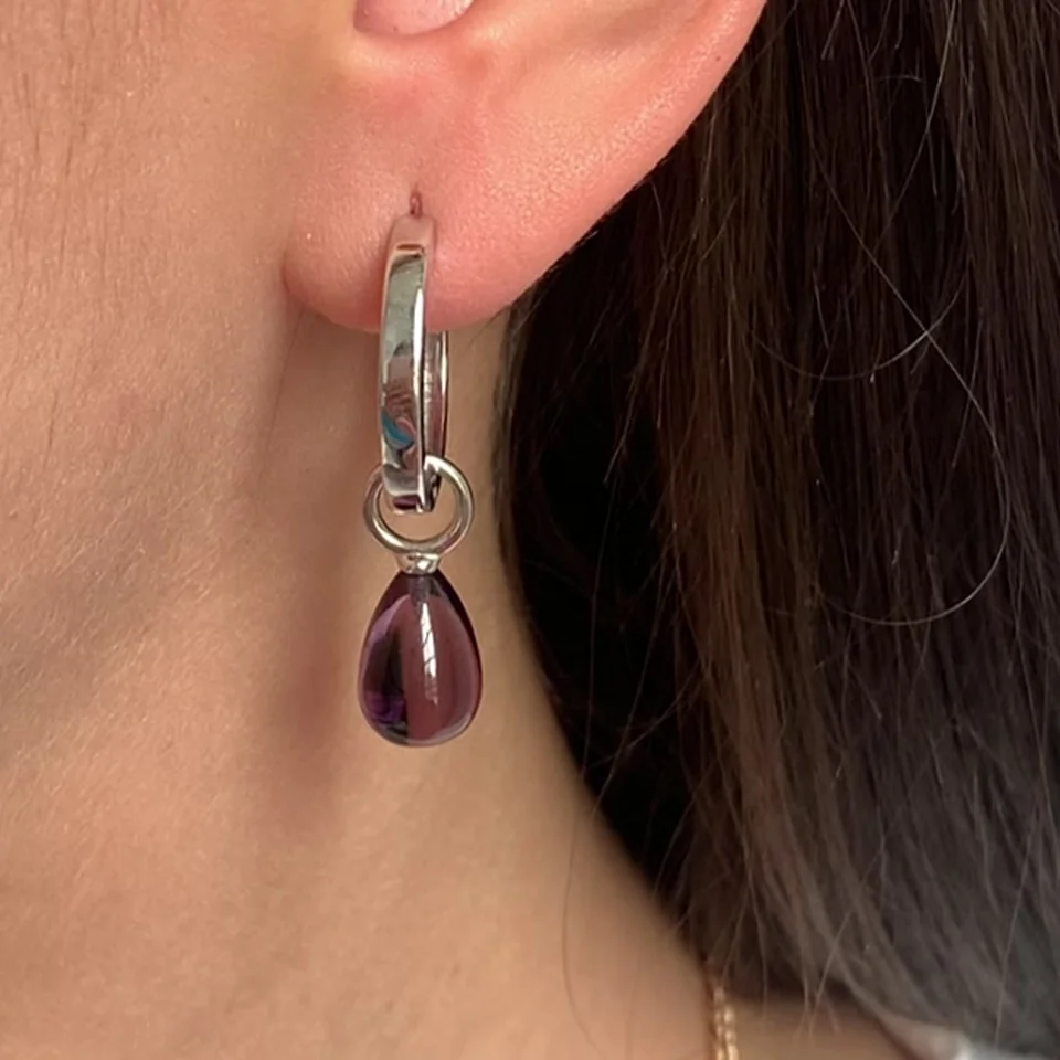 Серьги из серебра 925 с голубым кристаллом Линде, фото 7