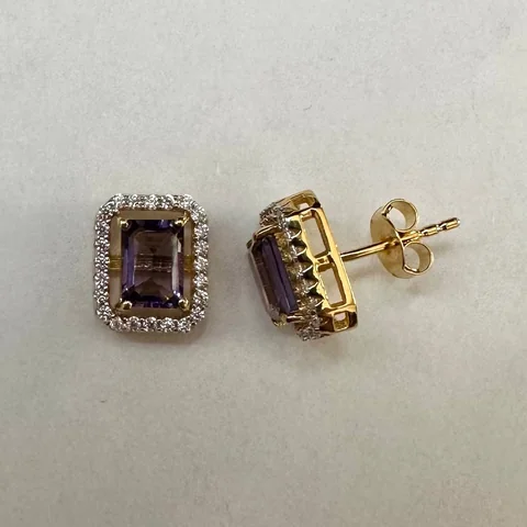 Серьги серебро 925 александрит нано фианит позолота