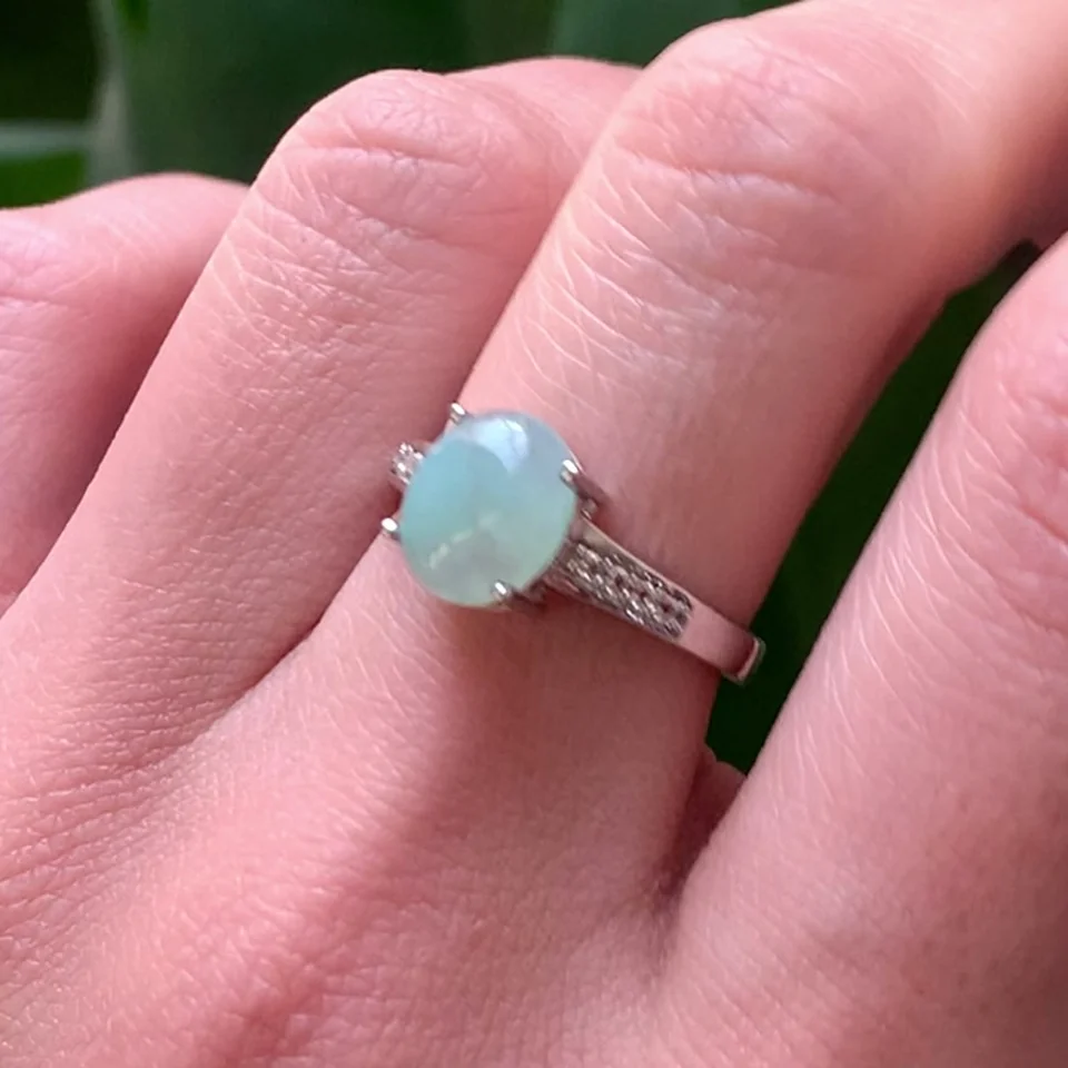 Кольцо Серебро 925 Аквапраз Топаз Белый, фото 2