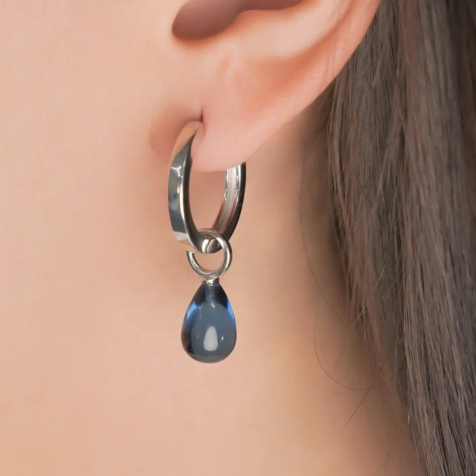 Серьги из серебра 925 с голубым кристаллом Линде, фото 8