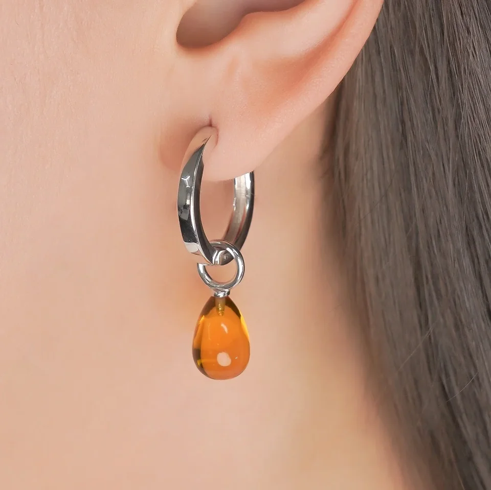 Серьги из серебра 925 с голубым кристаллом Линде, фото 9