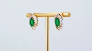 Серьги розовая позолота 18 карат, бижутерия, фото 5