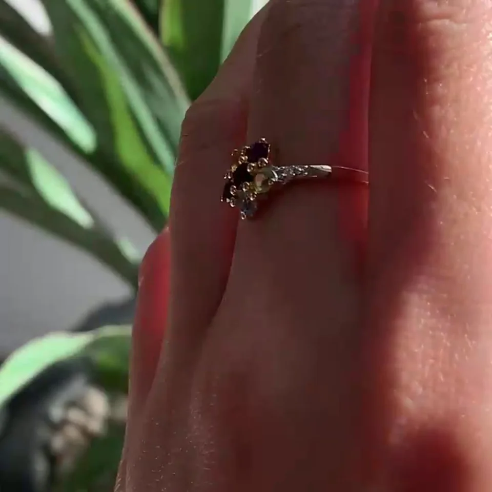Uzuk Kumush 925 Afrika Ametisti Sitrin Granat Peridot Topaz Swiss (Tilla Yugurtirilgan), rasm 10