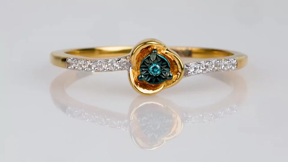 Кольцо из серебра 925 с красным бриллиантом, позолота, фото 5