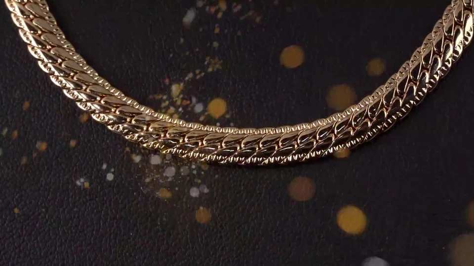 Цепь, розовая позолота 18K, бижутерия, 55 см, фото 7