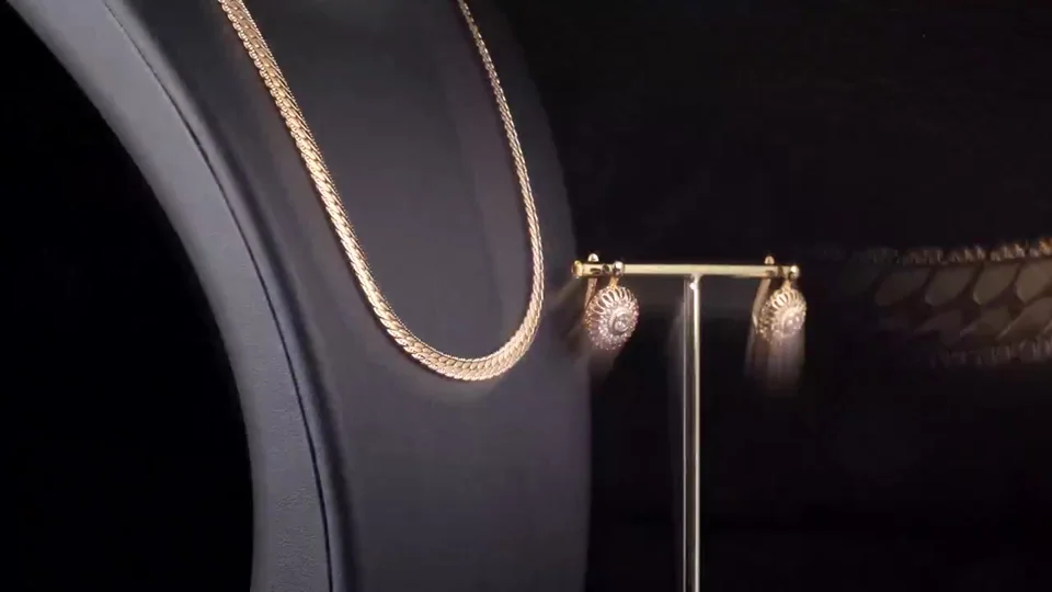 Цепь, розовая позолота 18K, бижутерия, 55 см, фото 8