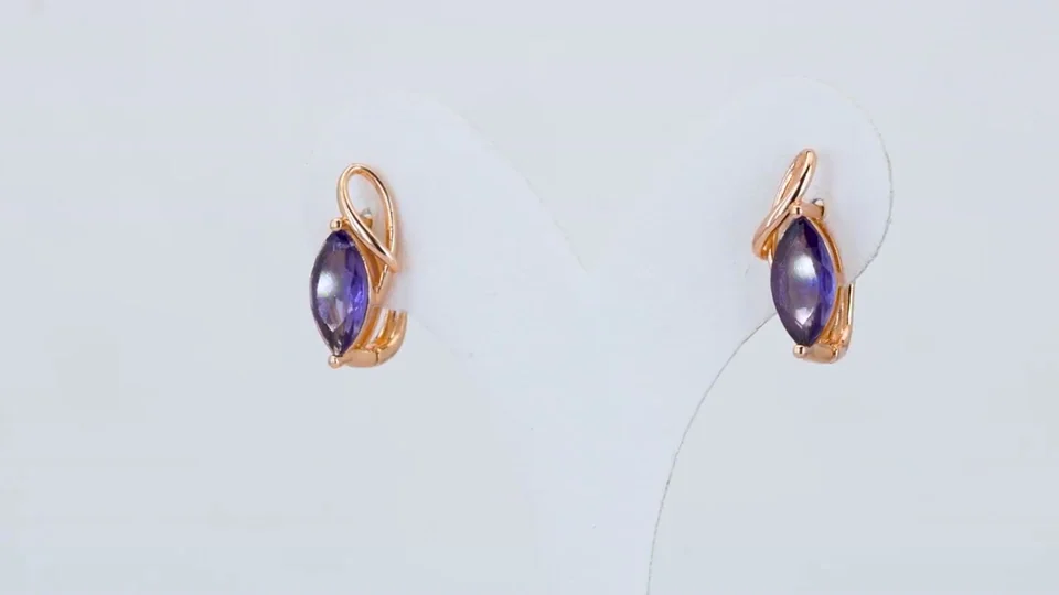 Серьги розовая позолота 18 карат, бижутерия, фото 7