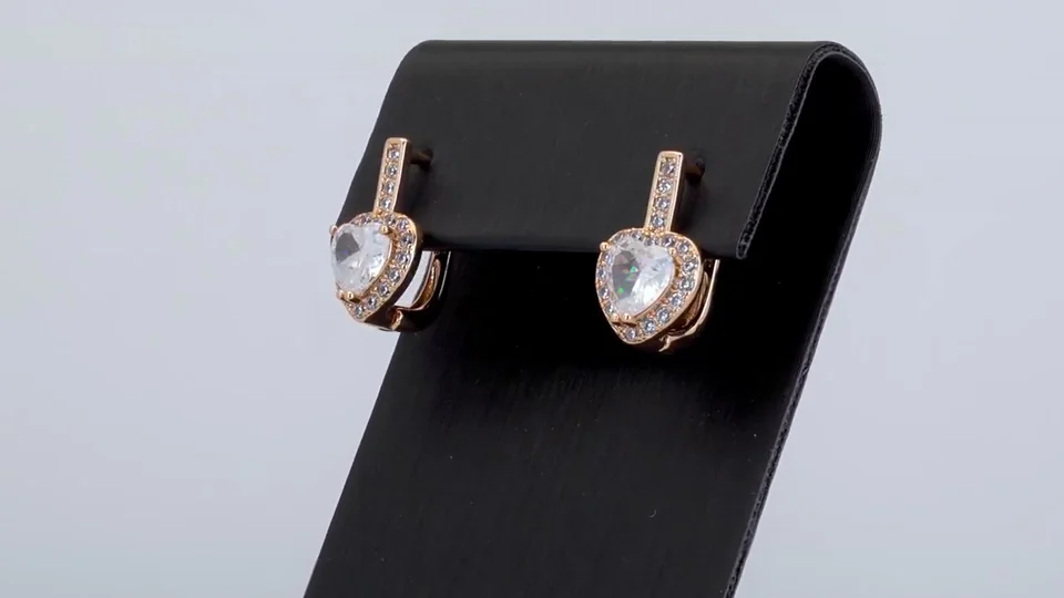 Серьги розовая позолота 18 карат, бижутерия, фото 13