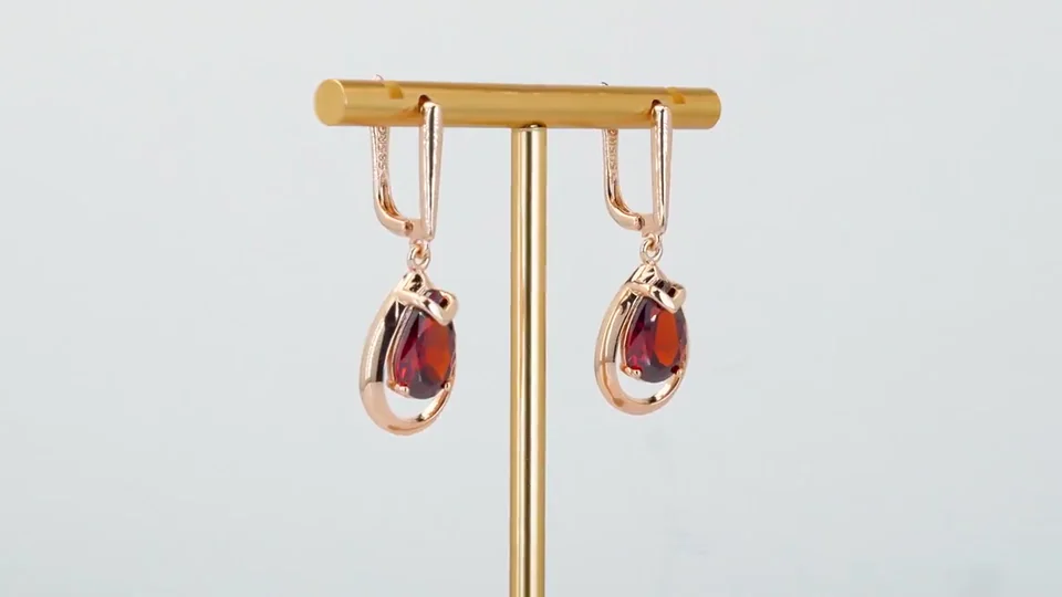 Серьги розовая позолота 18 карат, бижутерия, фото 7