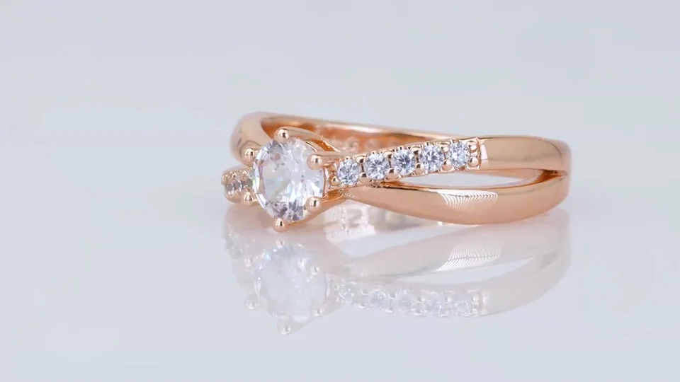 Кольцо розовая позолота 18 карат, бижутерия, фото 15
