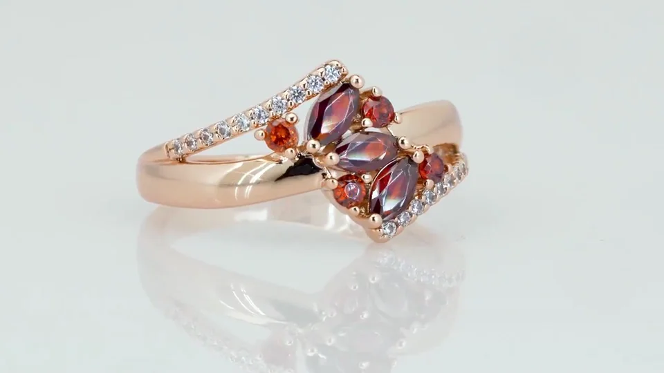 Кольцо розовая позолота 18 карат, бижутерия, фото 15