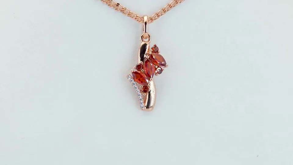 Marjon bijuteriya 18 karat pushti tilla yugurtirilgan qizil-to'q sariq tosh, rasm 10