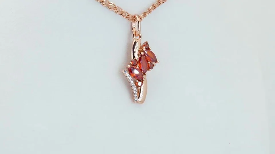 Marjon bijuteriya 18 karat pushti tilla yugurtirilgan qizil-to'q sariq tosh, rasm 11