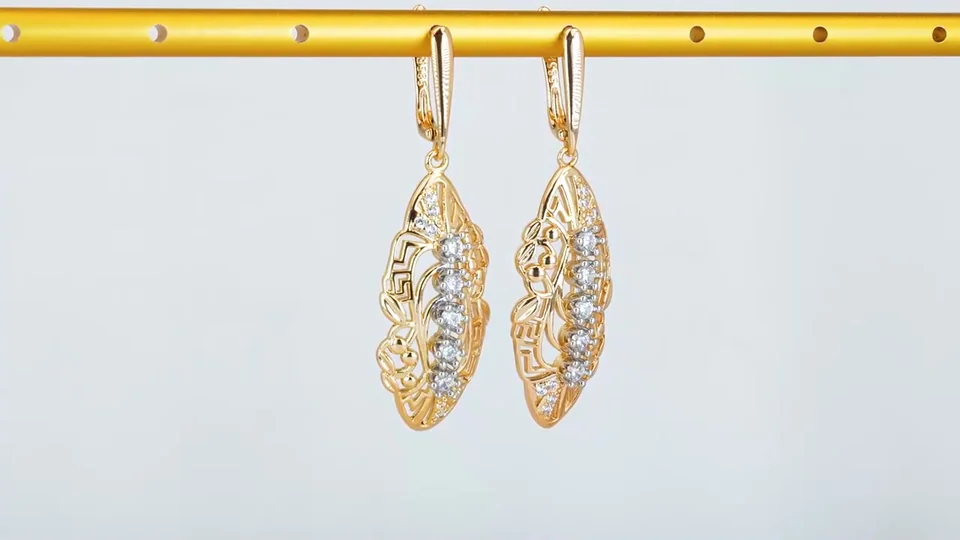 Ziraklar bijuteriya 18 karat pushti tilla yugurtirilgan oq tosh bilan, rasm 12