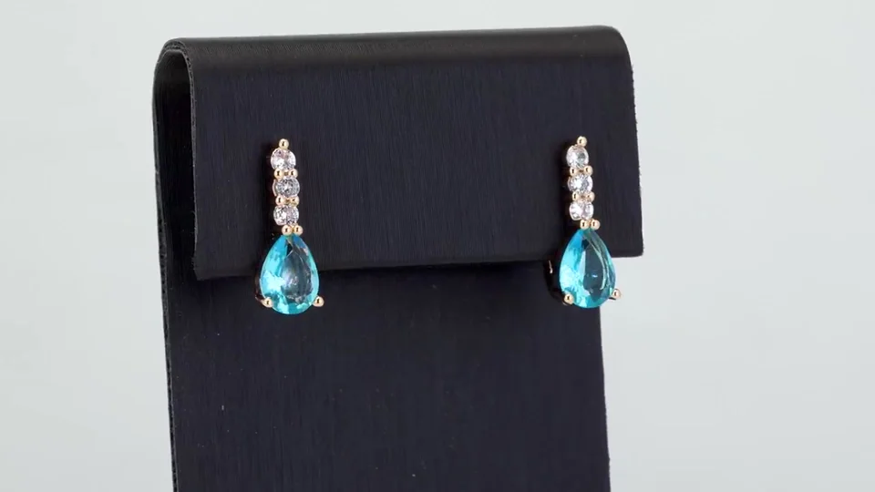 Серьги розовая позолота 18 карат, бижутерия, фото 5