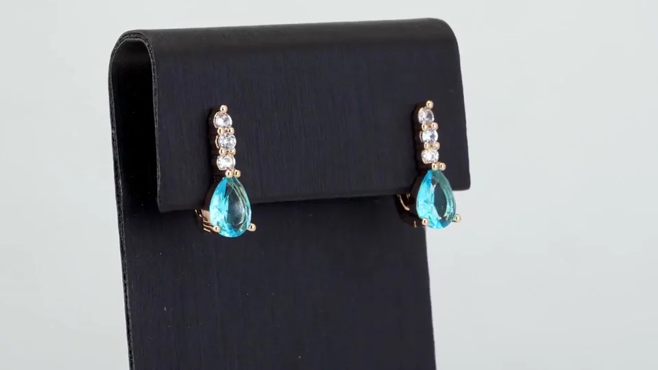 Серьги розовая позолота 18 карат, бижутерия, фото 6