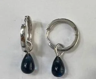 Серьги из серебра 925 с голубым кристаллом Линде, фото 4
