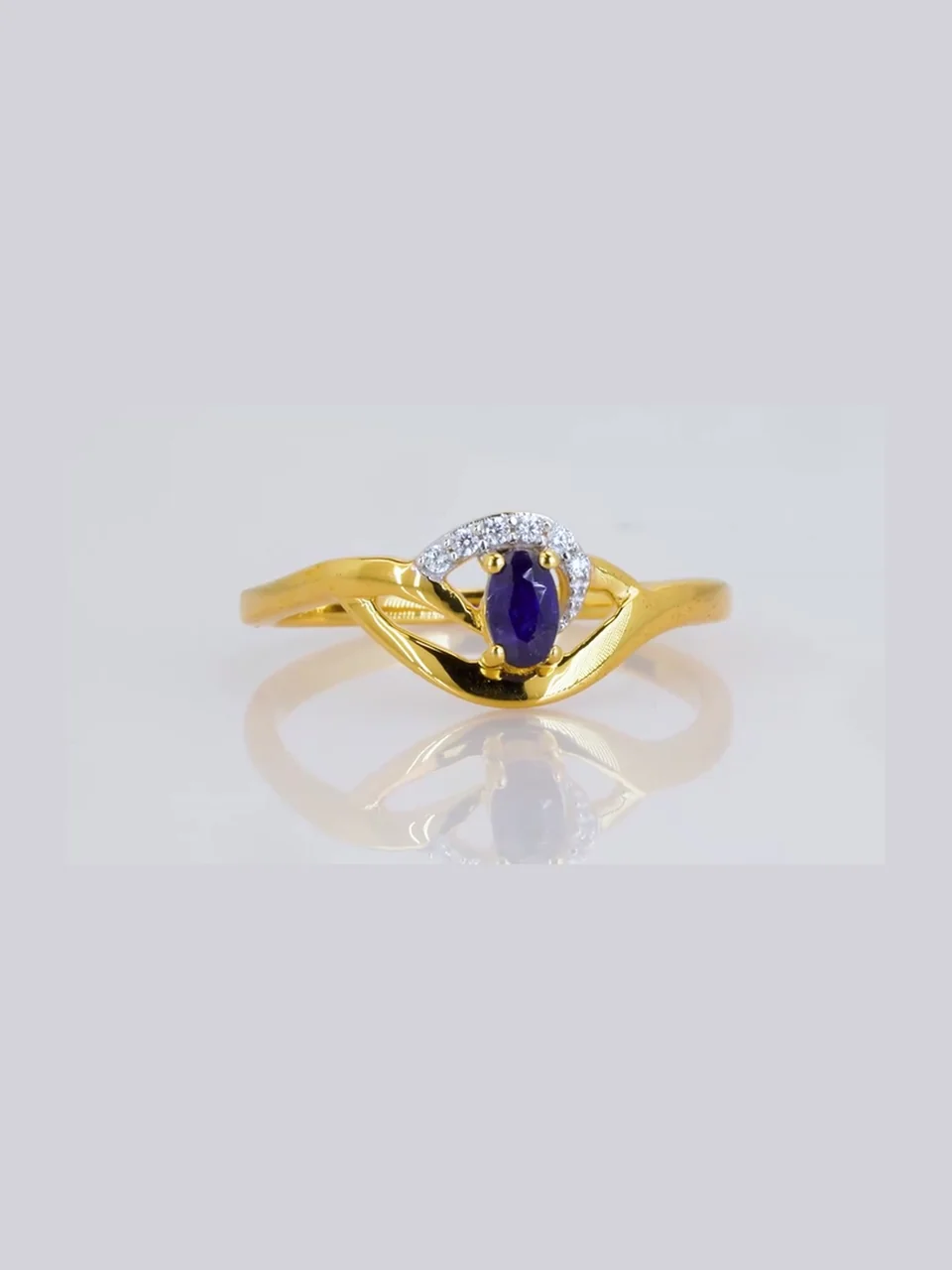 Uzuk Kumush 925 Madagaskar safir Oq tsirkon, rasm 10