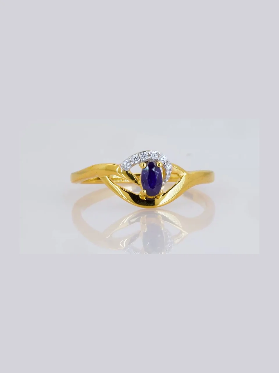 Uzuk Kumush 925 Madagaskar safir Oq tsirkon, rasm 14