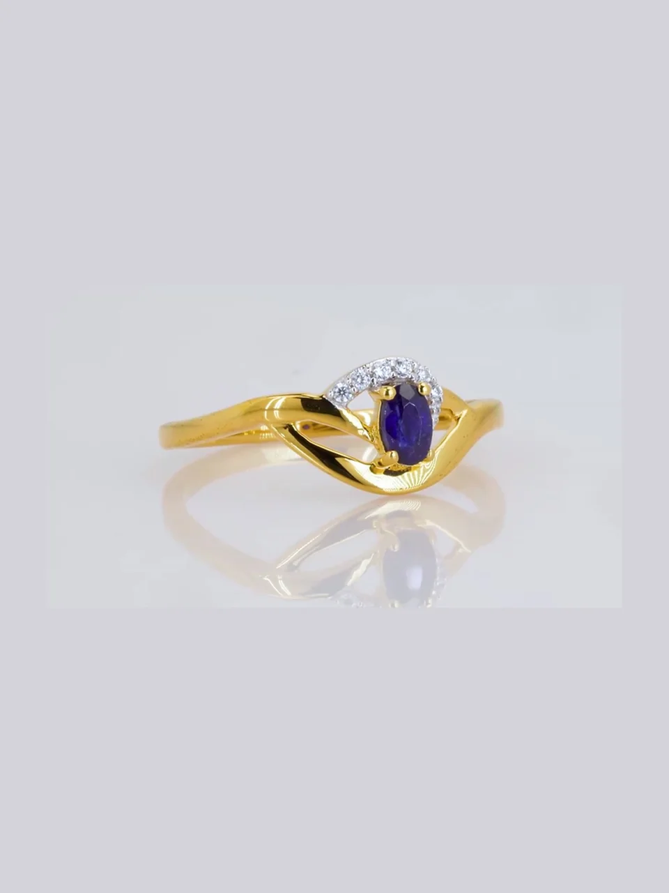 Uzuk Kumush 925 Madagaskar safir Oq tsirkon, rasm 7