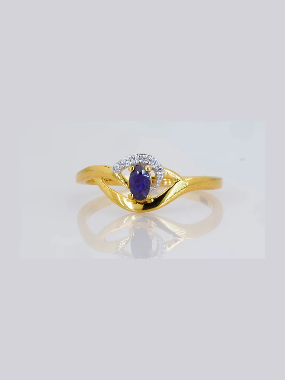 Uzuk Kumush 925 Madagaskar safir Oq tsirkon, rasm 8