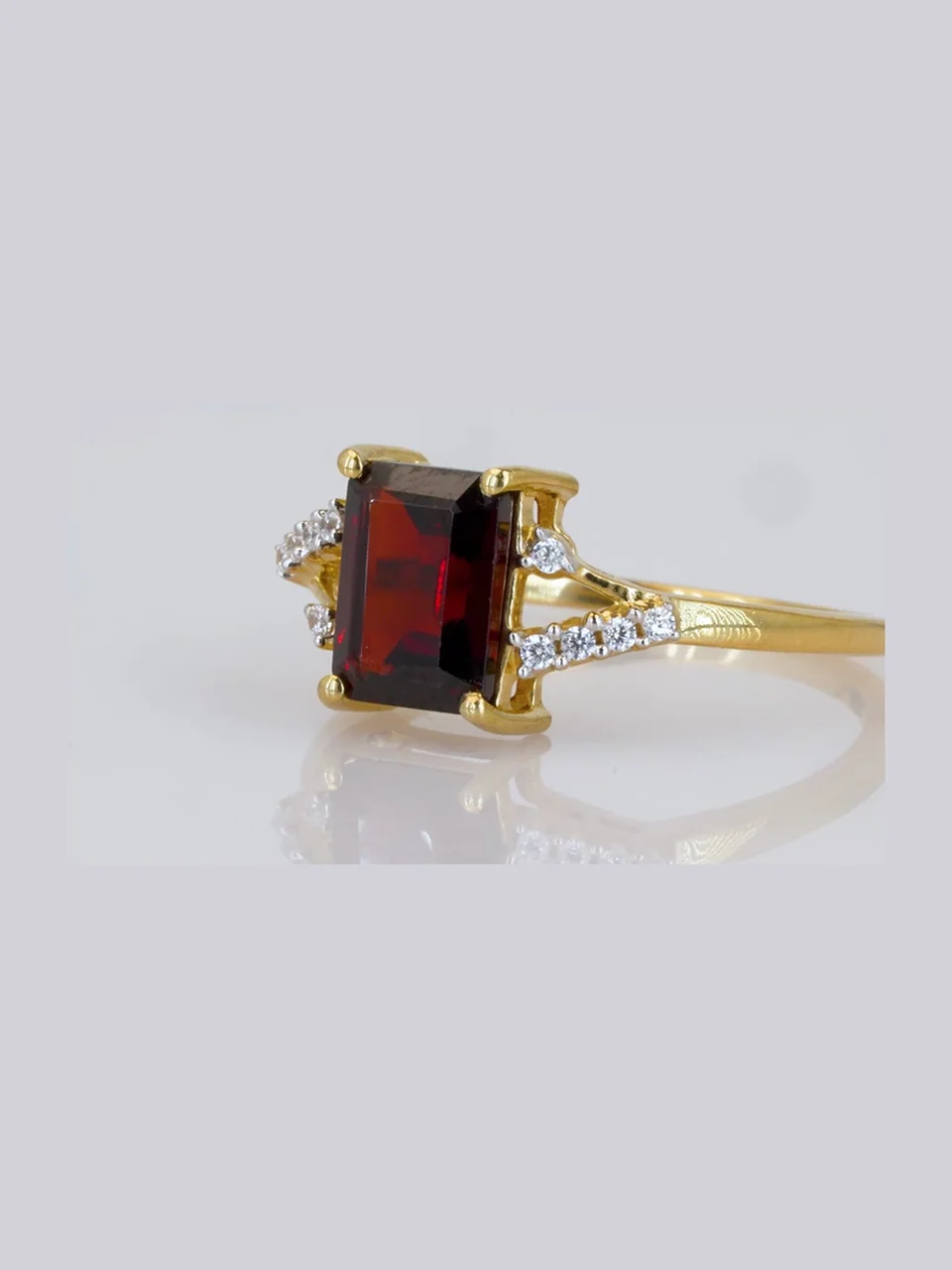 Uzuk Kumush 925 Barton granati Zirkon (Tilla yugurtirilgan), rasm 8