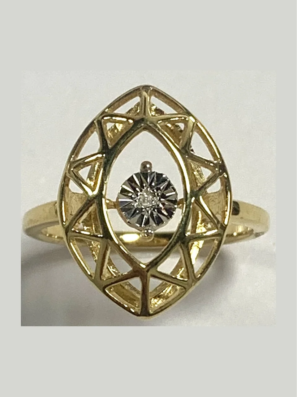 Uzuk Kumush 925 Brilliant (Tilla Yugurtirilgan), rasm 7