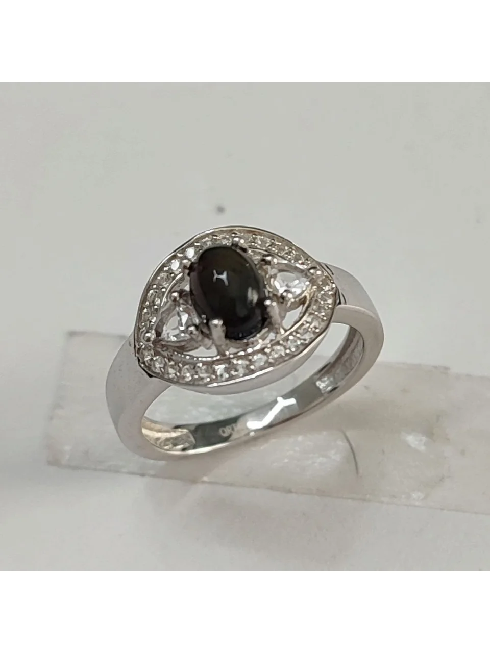 Uzuk Kumush 925 Tovus Opal Topazi Oq, rasm 2