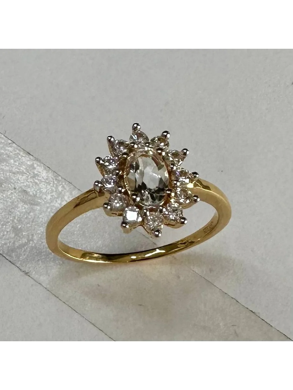 Uzuk Kumush 925 Topaz Oq (Tilla), rasm 11