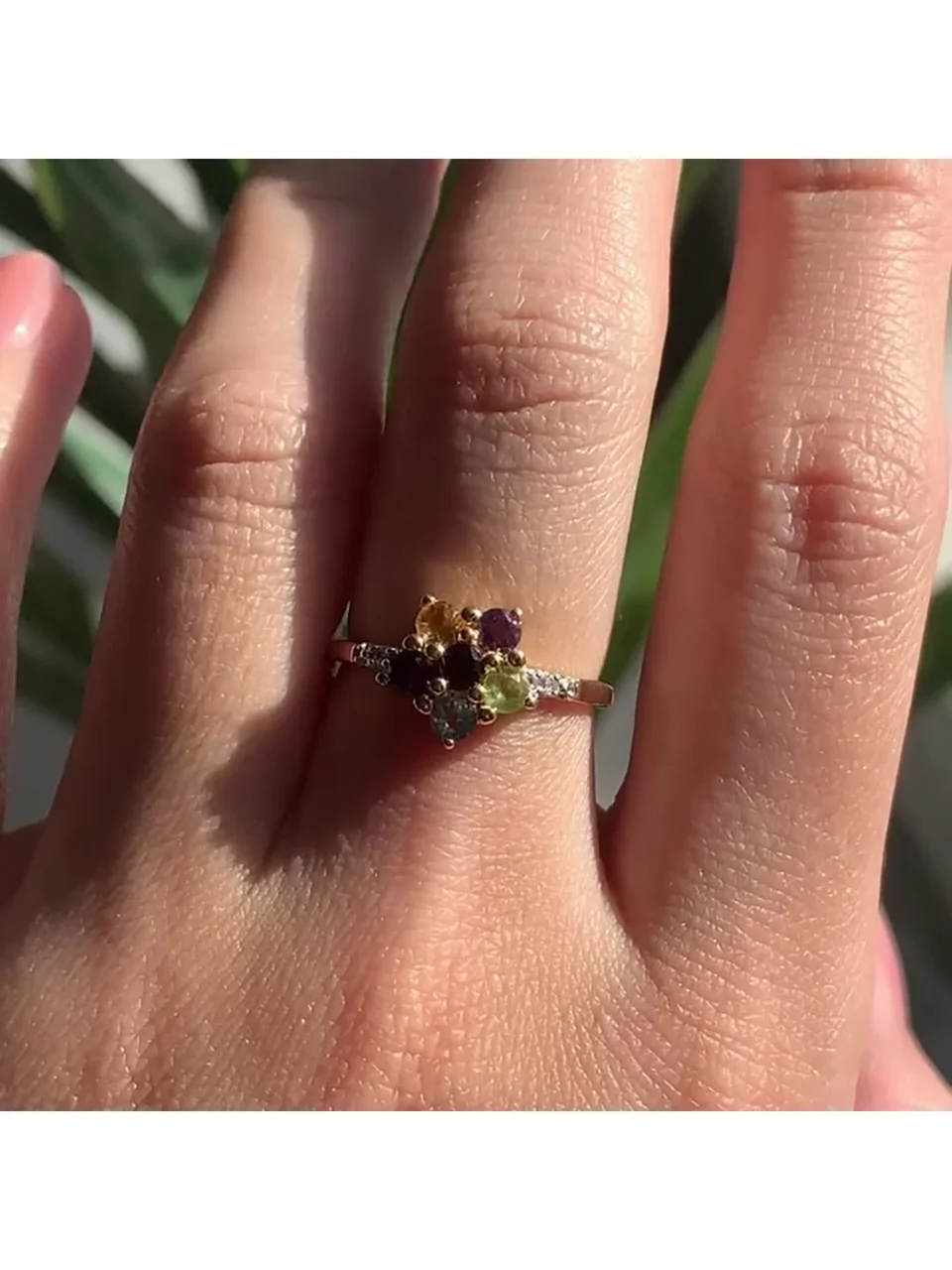 Uzuk Kumush 925 Afrika Ametisti Sitrin Granat Peridot Topaz Swiss (Tilla Yugurtirilgan), rasm 5