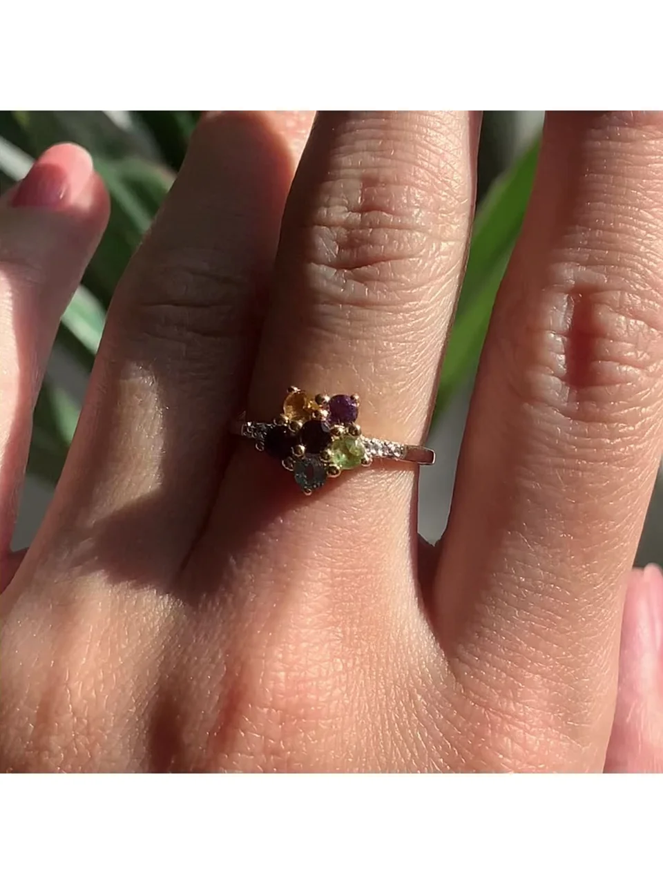 Uzuk Kumush 925 Afrika Ametisti Sitrin Granat Peridot Topaz Swiss (Tilla Yugurtirilgan), rasm 8