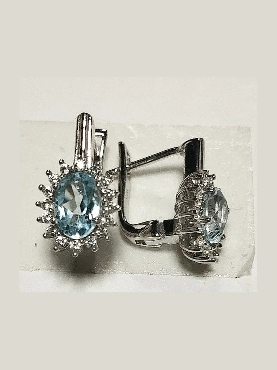 Zirak Kumush 925 Topaz Skay Blu Fianit, rasm 2