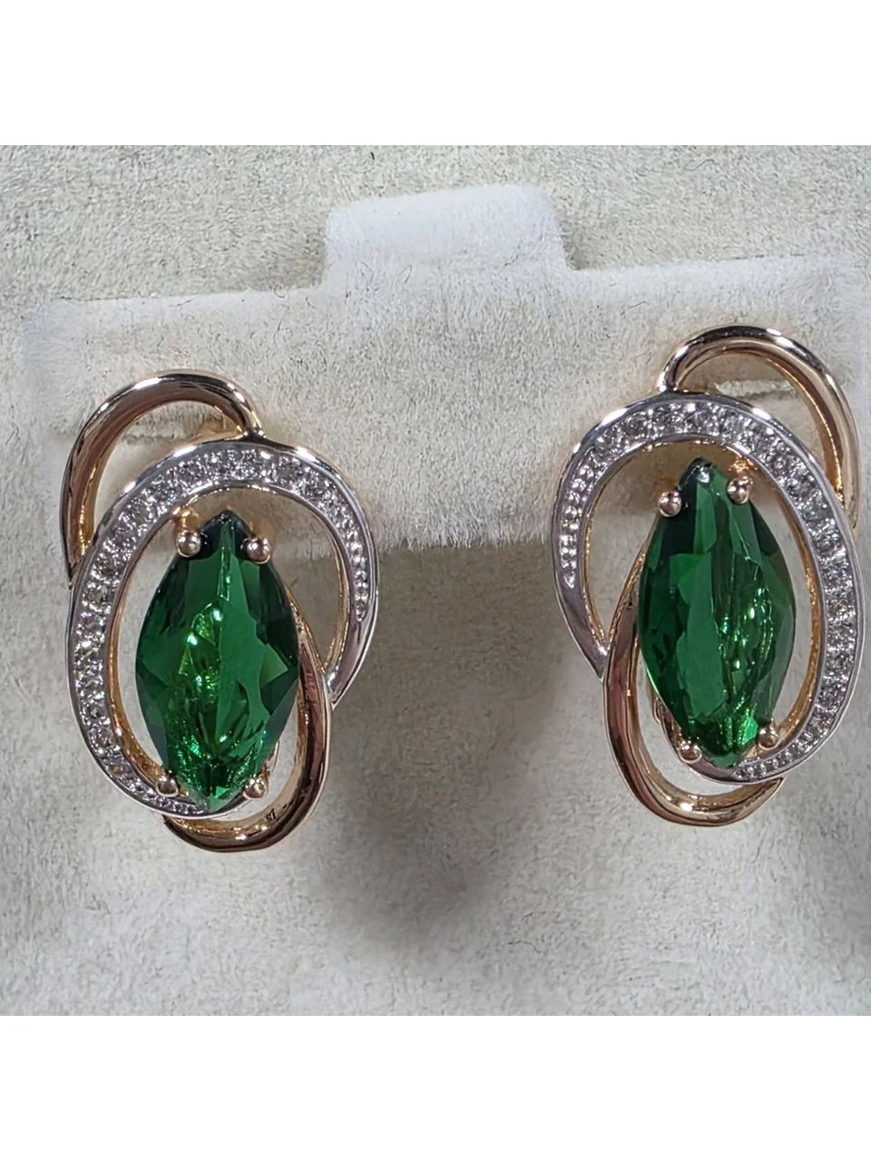 Серьги розовая позолота 18 карат, бижутерия, фото 10