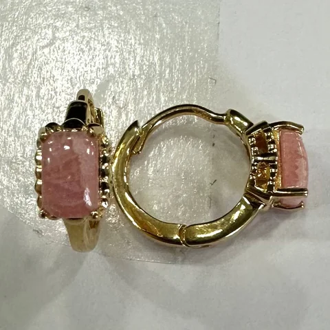 Серьги из серебра 925 с родохрозитом, позолота