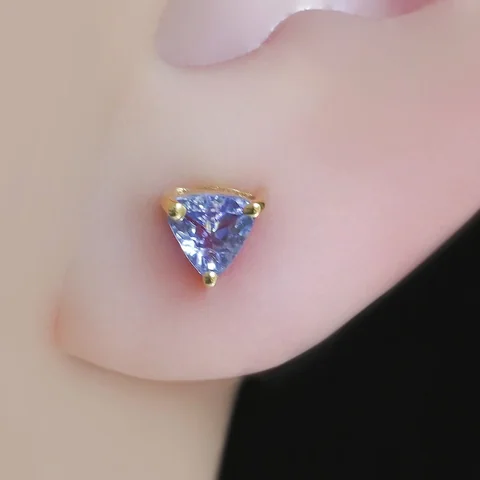 Серьги серебро 925 танзанит позолота