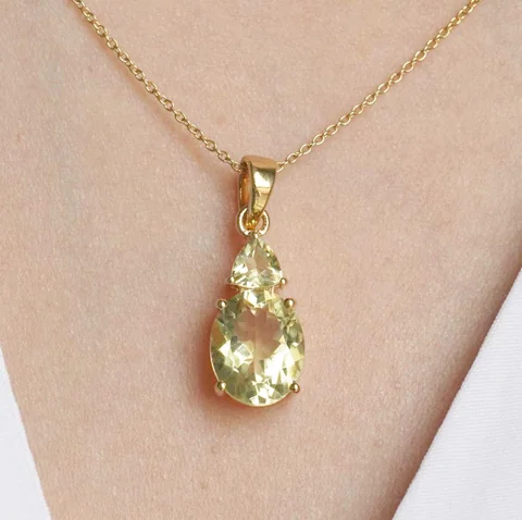 Marjon Kumush 925 Limon rang Topaz (tilla yugurtirilgan)