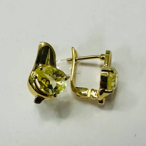 Zirak Kumush 925 Limon rang Topaz (tilla yugurtirilgan)