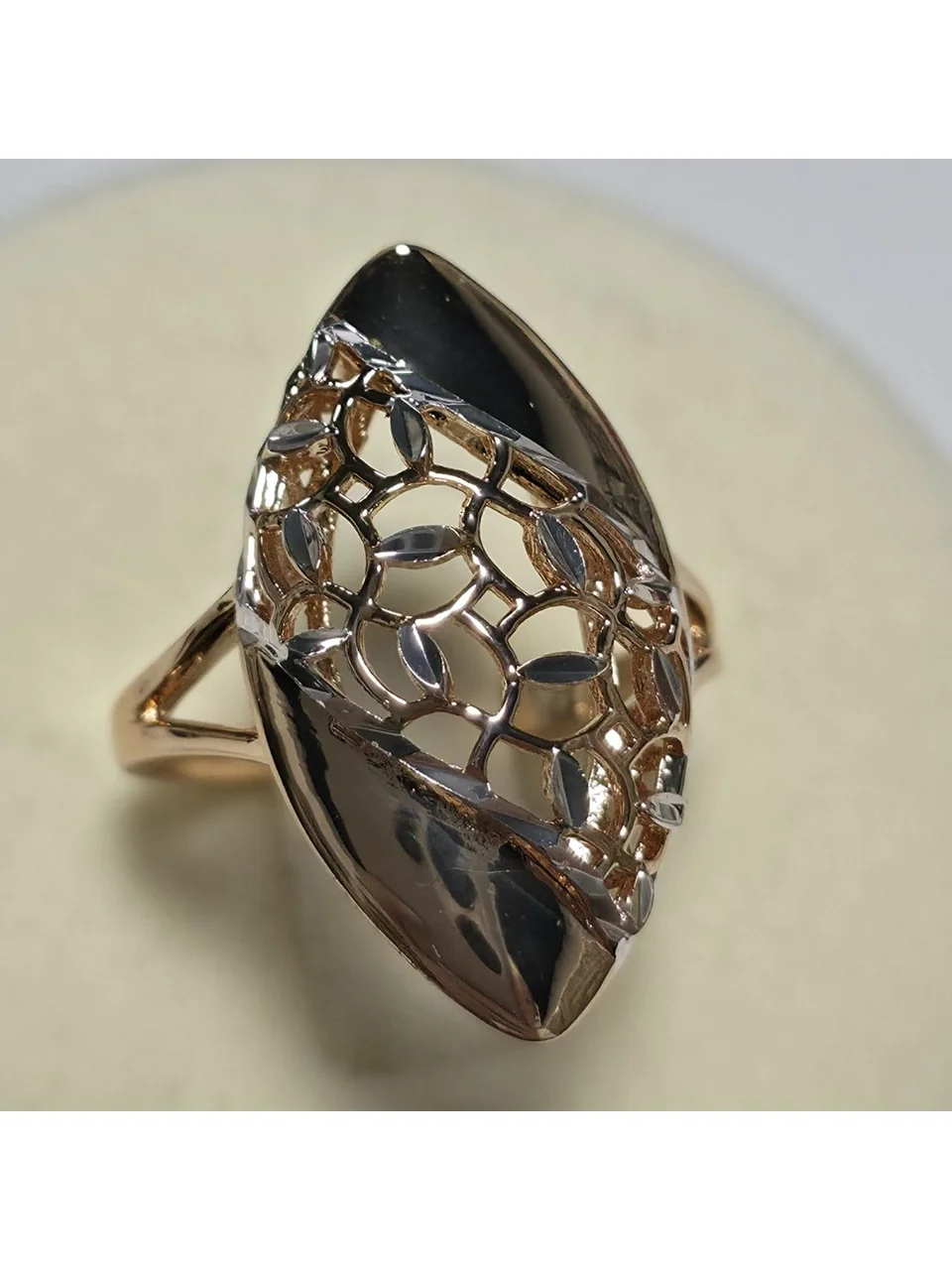 Uzuk bijuteriya 18 karat pushti tilla yugurtirilgan, rasm 10