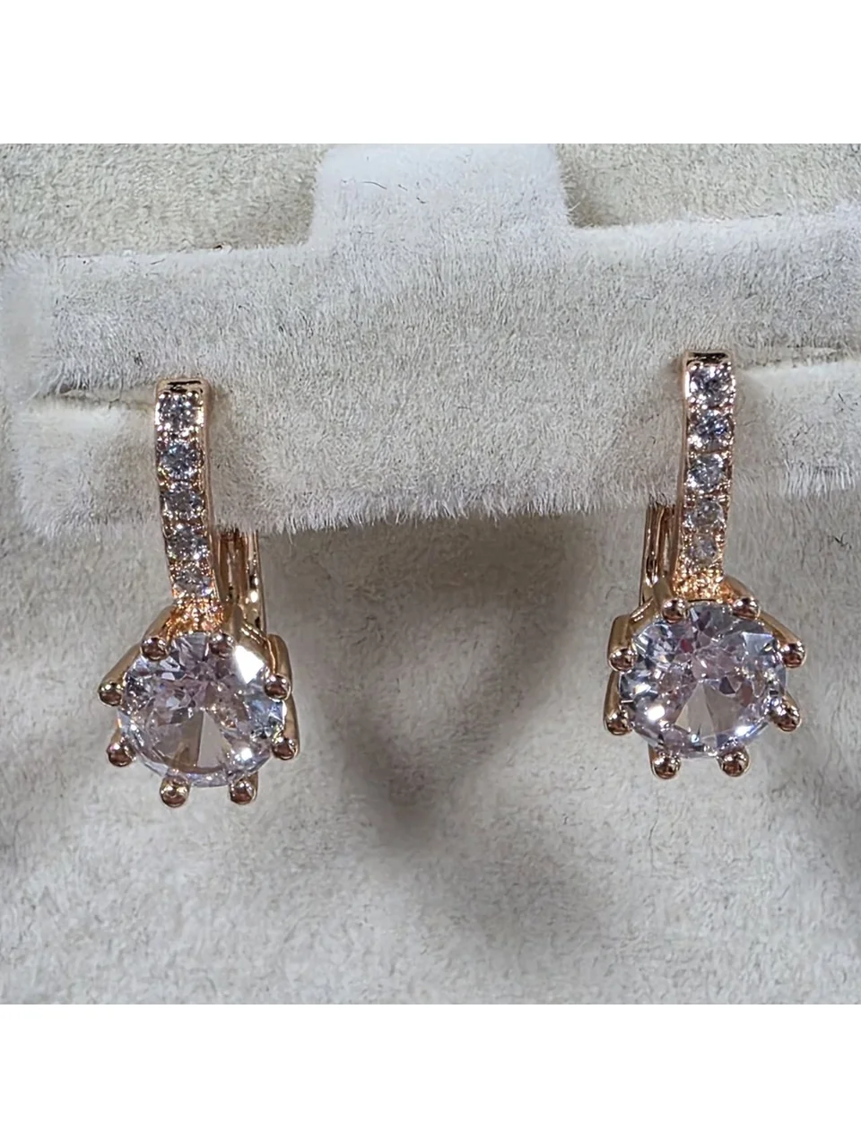 Серьги розовая позолота 18 карат, бижутерия, фото 6