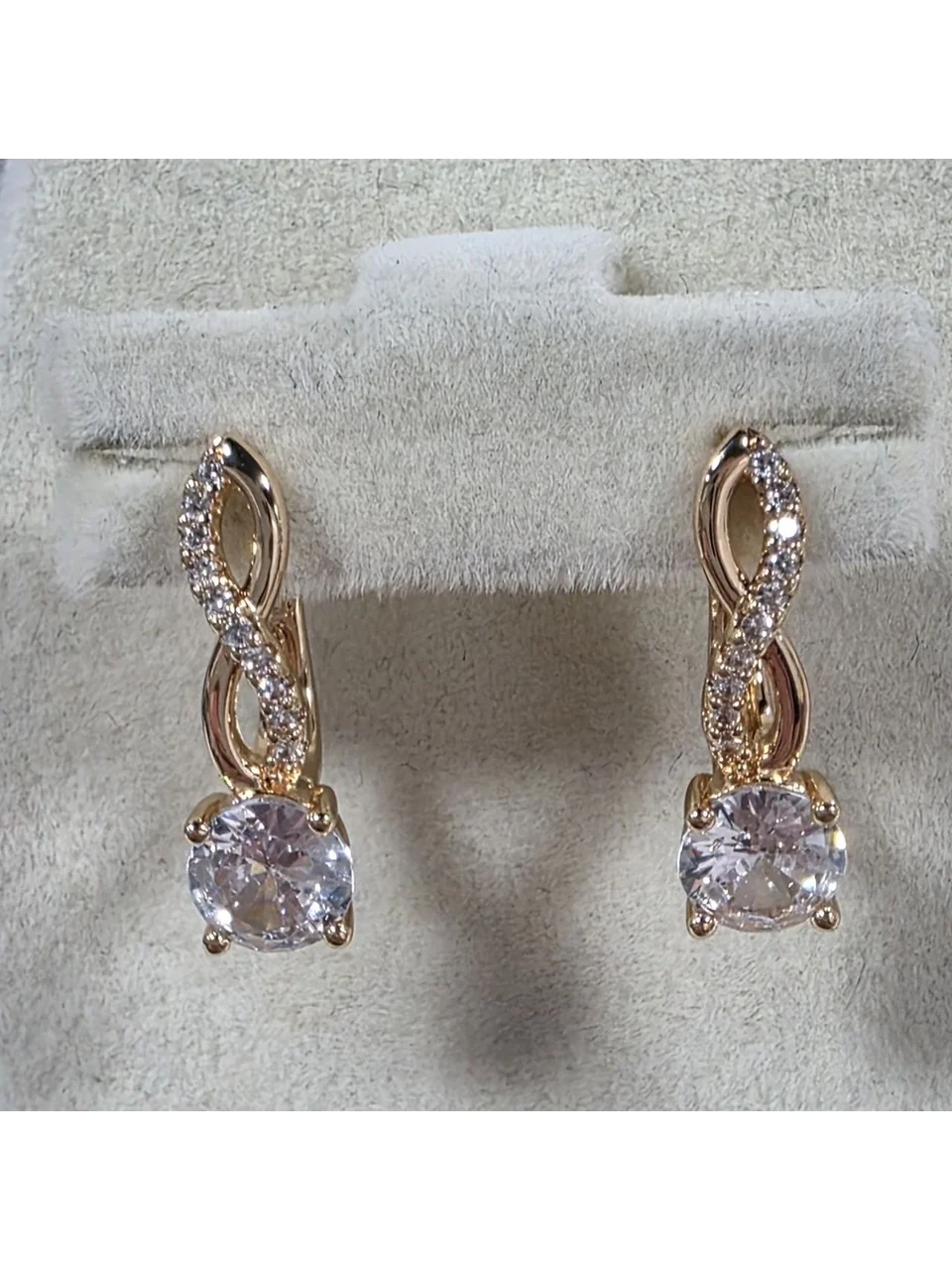 Серьги розовая позолота 18 карат, бижутерия, фото 4